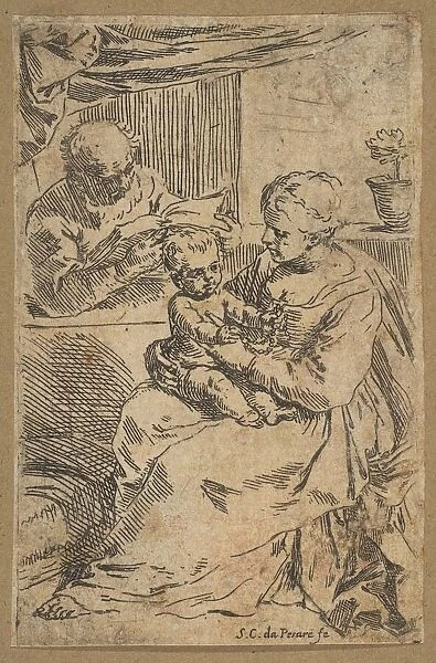 Holy Family with a rosary, ca. 1640-1642. Creator: Simone Cantarini