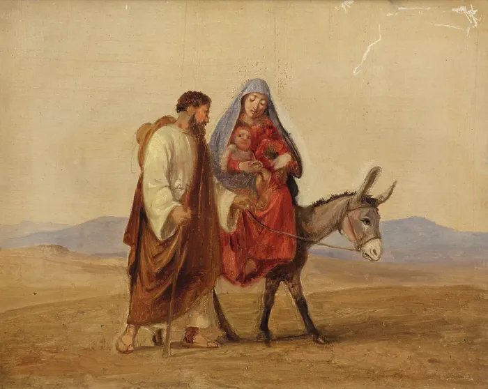 Framed Print : The Holy Family on the run. Sketch, n.d. (before 1841). Creator: Wilhelm Marstrand Framed Print : The Holy Family on the run. Sketch, n.d. (before 1841). Creator: Wilhelm Marstrand