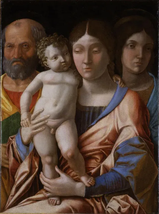 Framed Print : The Holy Family with a saint, 1495. Creator: Mantegna, Andrea (1431-1506) Framed Print : The Holy Family with a saint, 1495. Creator: Mantegna, Andrea (1431-1506)