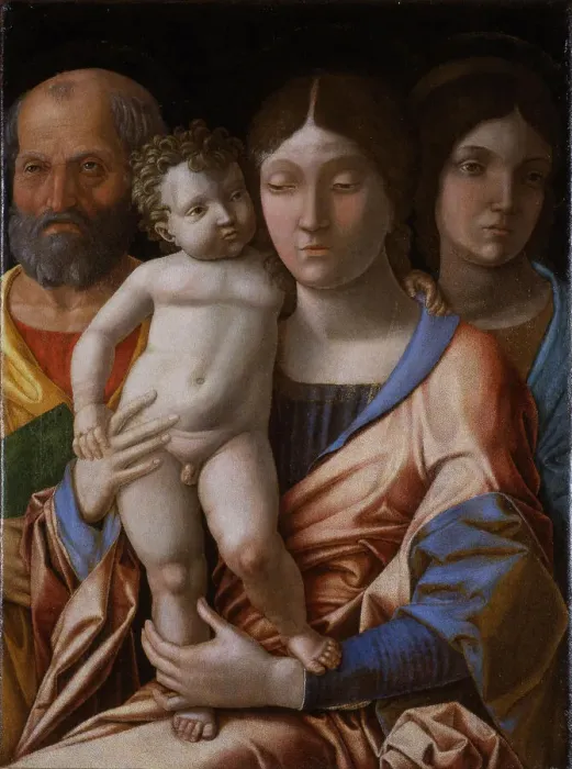 Framed Print : The Holy Family with a saint, 1495. Creator: Mantegna, Andrea (1431-1506) Framed Print : The Holy Family with a saint, 1495. Creator: Mantegna, Andrea (1431-1506)