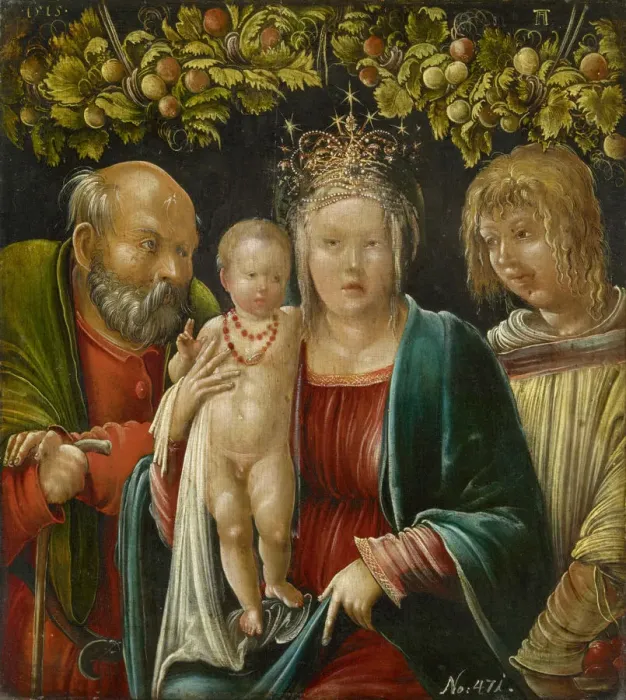Framed Print : The Holy Family with Saint Agapitus, 1515. Artist: Altdorfer, Albrecht (c. 1480-1538)