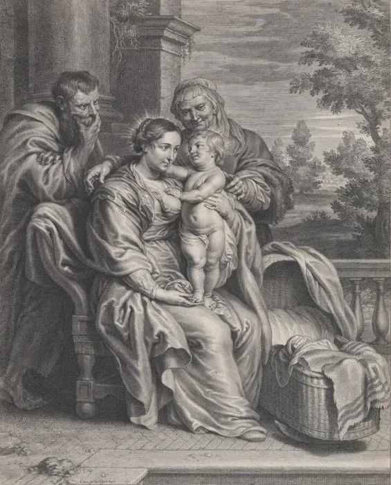 Framed Print : The Holy Family with Saint Anne, ca. 1625-35. Creator: Boetius Adams Bolswert Framed Print : The Holy Family with Saint Anne, ca. 1625-35. Creator: Boetius Adams Bolswert