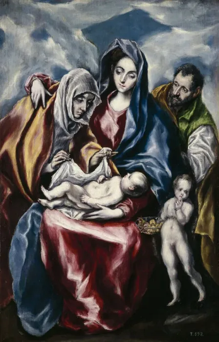 Framed Print : The Holy Family with Saint Anne and John the Baptist as Child, ca. 1600. Artist: El Greco, Dominico (1541-1614) Framed Print : The Holy Family with Saint Anne and John the Baptist as Child, ca. 1600. Artist: El Greco, Dominico (1541-1614)