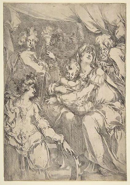 The Holy Family with Saint Catherine, Saint John the Evangelist and an Angel, 1612-16