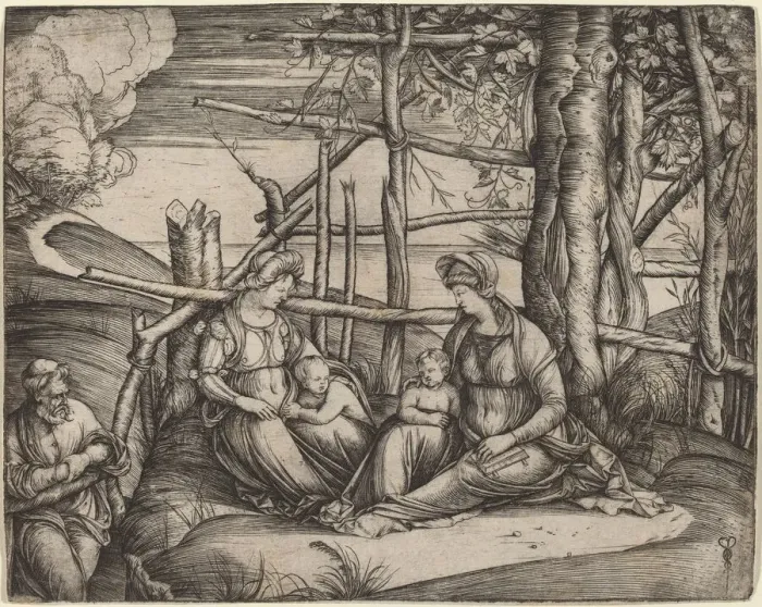 Framed Print : Holy Family with Saint Elizabeth and the Infant Saint John the Baptist, c. 1499 / 1501 Framed Print : Holy Family with Saint Elizabeth and the Infant Saint John the Baptist, c. 1499 / 1501
