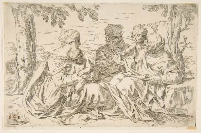 Framed Print : Holy Family with Saint Elizabeth and Saint John the Baptist, ca. 1639 Framed Print : Holy Family with Saint Elizabeth and Saint John the Baptist, ca. 1639