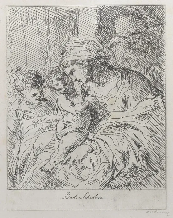 Framed Print : The Holy Family with Saint John the Baptist, 1663. Creator: Anon Framed Print : The Holy Family with Saint John the Baptist, 1663. Creator: Anon