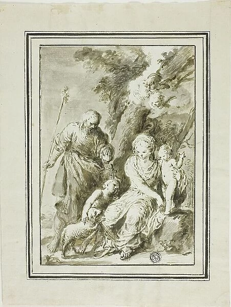 Holy Family and Saint John the Baptist, 1700-1799. Creators: Giovanni Antonio Burrini, Manuel Salvador Carmona