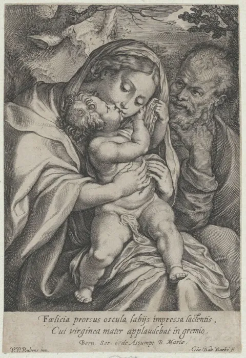 Framed Print : The Holy Family with Saint John the Baptist, ca. 1600-06. Creator: Jean-Baptiste Barbé Framed Print : The Holy Family with Saint John the Baptist, ca. 1600-06. Creator: Jean-Baptiste Barbé