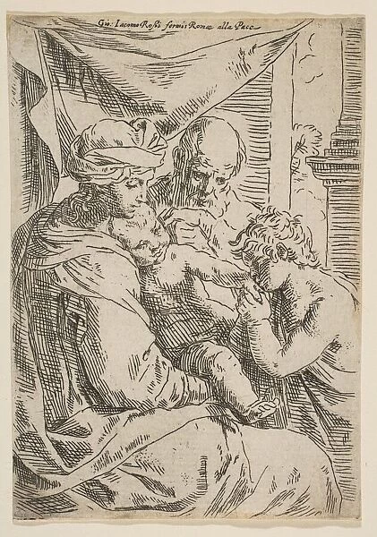 Holy Family with Saint John the Baptist kissing the infant Christ's hand, ca.1642