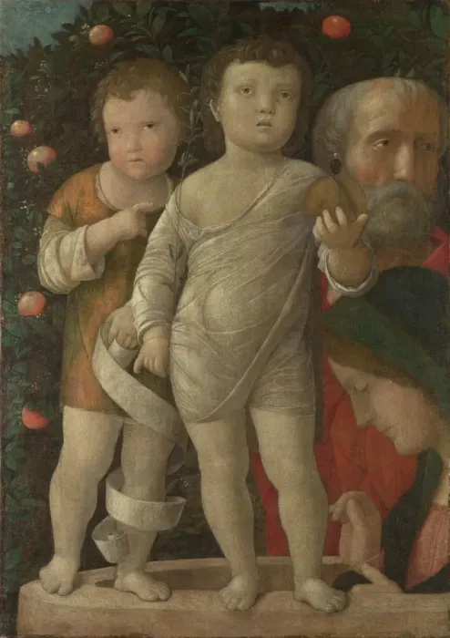 Framed Print : The Holy Family with Saint John, c. 1500. Artist: Mantegna, Andrea (1431-1506) Framed Print : The Holy Family with Saint John, c. 1500. Artist: Mantegna, Andrea (1431-1506)