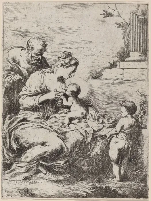 Framed Print : The Holy Family with Saint John. Creator: Bartolomeo Biscaino Framed Print : The Holy Family with Saint John. Creator: Bartolomeo Biscaino
