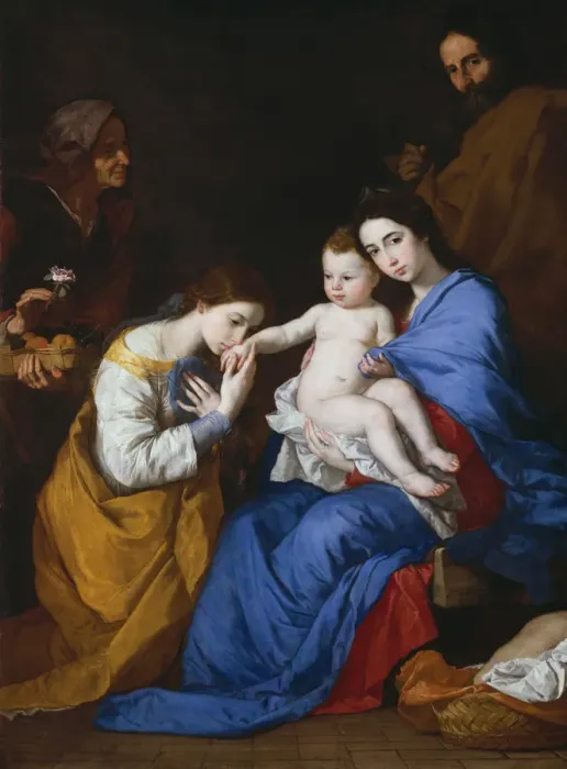 Framed Print : The Holy Family with Saints Anne and Catherine of Alexandria, 1648. Creator: Jusepe de Ribera Framed Print : The Holy Family with Saints Anne and Catherine of Alexandria, 1648. Creator: Jusepe de Ribera