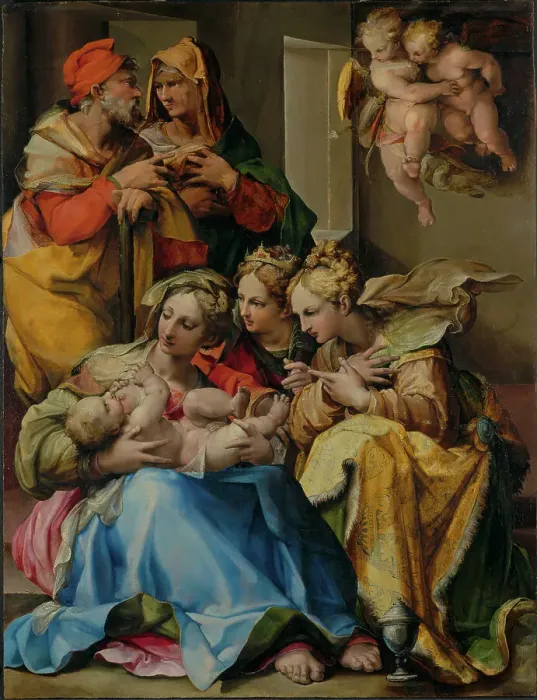 Framed Print : Holy Family with Saints Anne, Catherine of Alexandria, and Mary Magdalene, 1560s. Creator: Nosadella Framed Print : Holy Family with Saints Anne, Catherine of Alexandria, and Mary Magdalene, 1560s. Creator: Nosadella