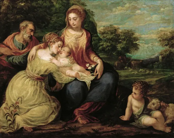 Framed Print : The Holy Family with Saints Catherine and John the Baptist Framed Print : The Holy Family with Saints Catherine and John the Baptist