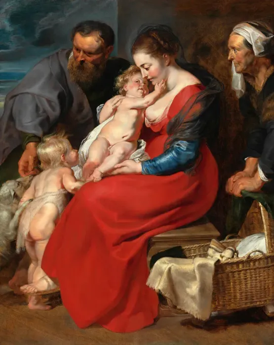 Framed Print : The Holy Family with Saints Elizabeth and John the Baptist, c. 1615 Framed Print : The Holy Family with Saints Elizabeth and John the Baptist, c. 1615