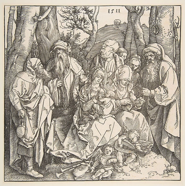 The Holy Family with Saints and Two Musical Angels, 1511. Creator: Albrecht Durer