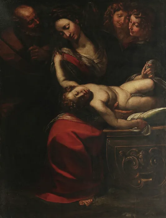 Framed Print : The Holy Family with sleeping Jesus, 1615-1618. Creator: Procaccini, Giulio Cesare (1574-1625) Framed Print : The Holy Family with sleeping Jesus, 1615-1618. Creator: Procaccini, Giulio Cesare (1574-1625)