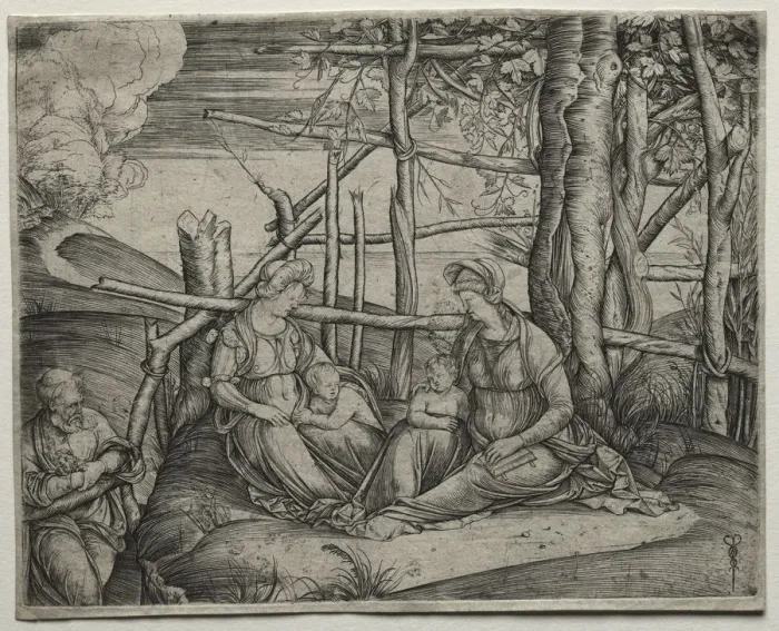 Framed Print : The Holy Family with St. Elizabeth. Creator: Jacopo de Barbari (Italian, 1440 / 50-before 1515) Framed Print : The Holy Family with St. Elizabeth. Creator: Jacopo de Barbari (Italian, 1440 / 50-before 1515)