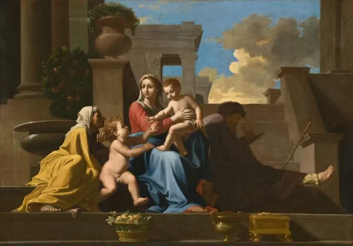 Framed Print : The Holy Family on the Steps, 1648. Creator: Anon Framed Print : The Holy Family on the Steps, 1648. Creator: Anon