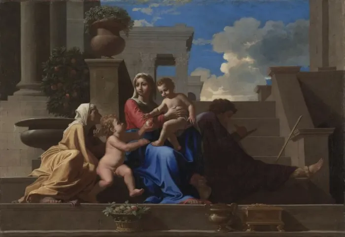 Framed Print : The Holy Family on the Steps, 1648. Creator: Nicolas Poussin (French, 1594-1665) Framed Print : The Holy Family on the Steps, 1648. Creator: Nicolas Poussin (French, 1594-1665)