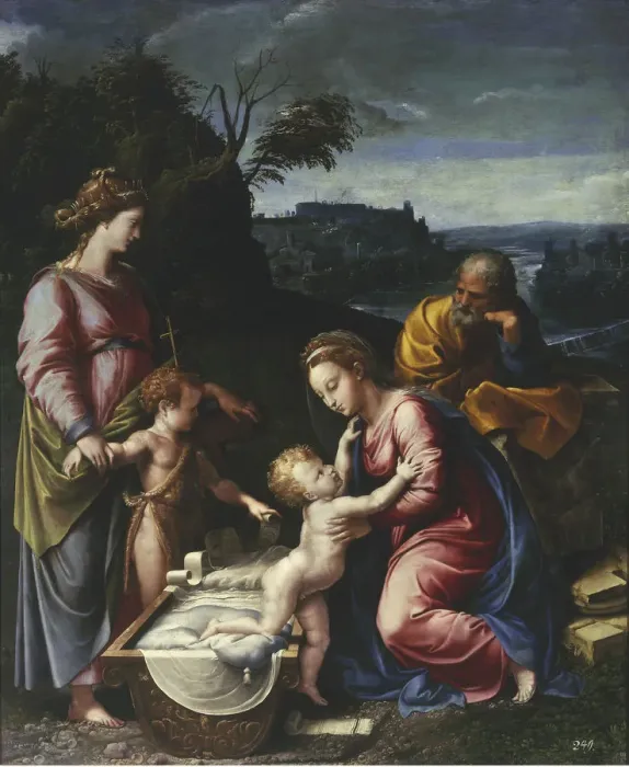 Framed Print : The Holy Family with the young John the Baptist and Saint Catherine Framed Print : The Holy Family with the young John the Baptist and Saint Catherine