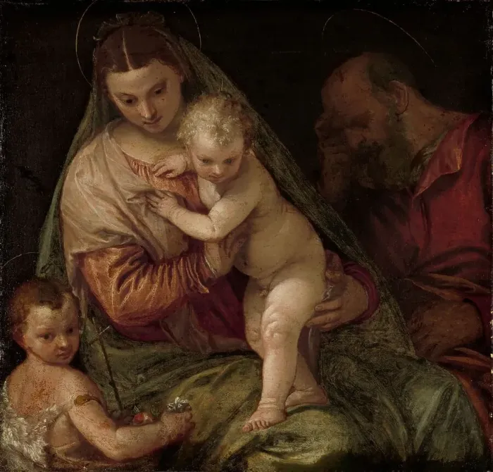 Framed Print : Holy Family with Young Saint John, 1550-1575. Creator: Paolo Veronese Framed Print : Holy Family with Young Saint John, 1550-1575. Creator: Paolo Veronese