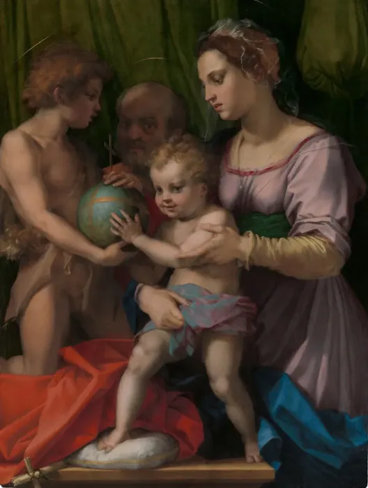 Framed Print : The Holy Family with the Young Saint John the Baptist, ca. 1528. Creator: Andrea del Sarto Framed Print : The Holy Family with the Young Saint John the Baptist, ca. 1528. Creator: Andrea del Sarto