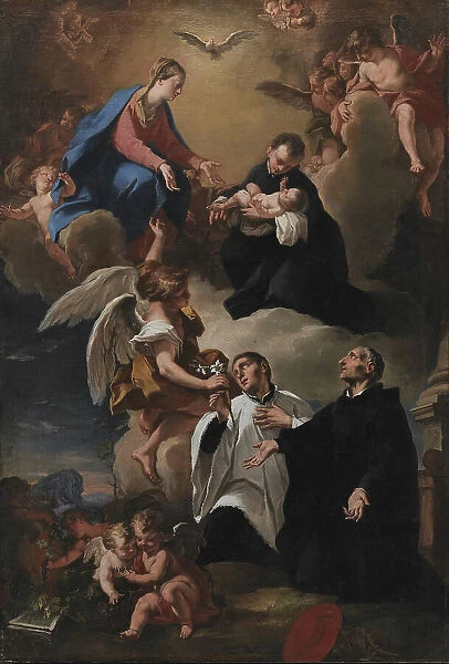 The Holy Ghost, Angels and the Virgin with Saints Mark, Stanislau Kostka... 1703-1802. Creators: Nicola Grassi, Antonio Balestra