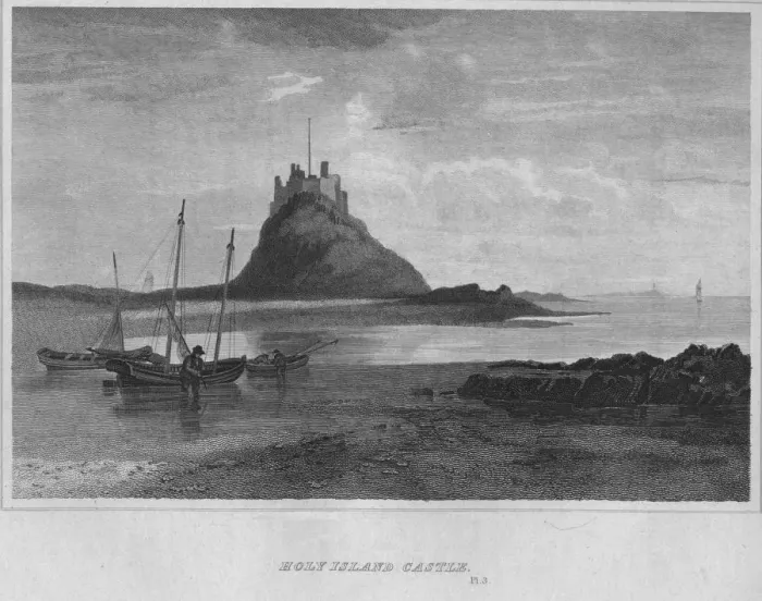 Framed Print : Holy Island Castle, 1814. Artist: John Greig Framed Print : Holy Island Castle, 1814. Artist: John Greig