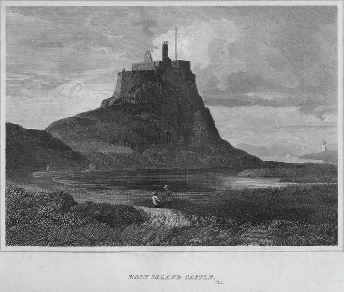 Framed Print : Holy Island Castle, 1814. Artist: John Greig Framed Print : Holy Island Castle, 1814. Artist: John Greig