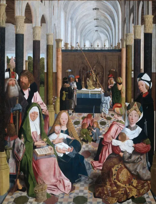 Framed Print : The Holy Kinship, 1493. Artist: Geertgen tot Sint, Jans (ca. 1460-ca. 1490) Framed Print : The Holy Kinship, 1493. Artist: Geertgen tot Sint, Jans (ca. 1460-ca. 1490)