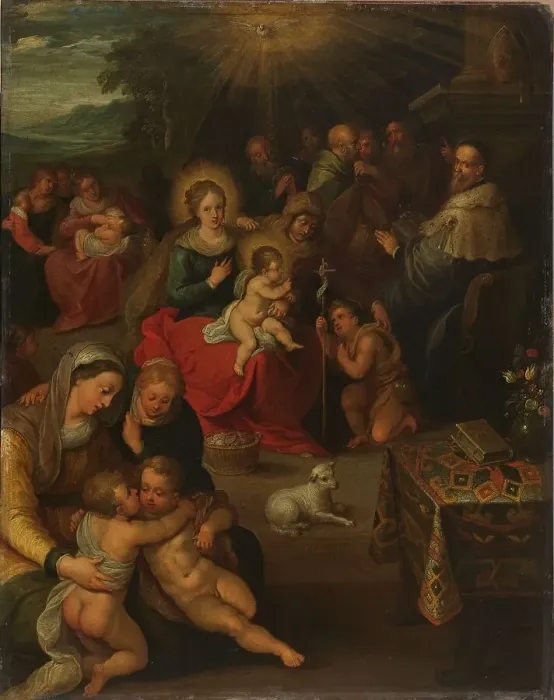 Framed Print : The Holy Kinship, 1616. Creator: Frans Francken II Framed Print : The Holy Kinship, 1616. Creator: Frans Francken II