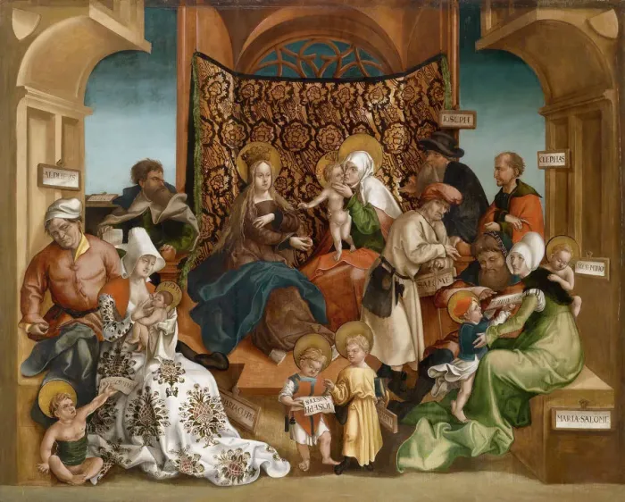 Framed Print : The Holy Kinship. Artist: Breu, Jorg, the Younger (1510-1547) Framed Print : The Holy Kinship. Artist: Breu, Jorg, the Younger (1510-1547)