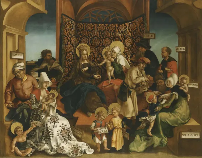 Framed Print : The Holy Kinship. Artist: Breu, Jorg, the Elder (1475-1537) Framed Print : The Holy Kinship. Artist: Breu, Jorg, the Elder (1475-1537)