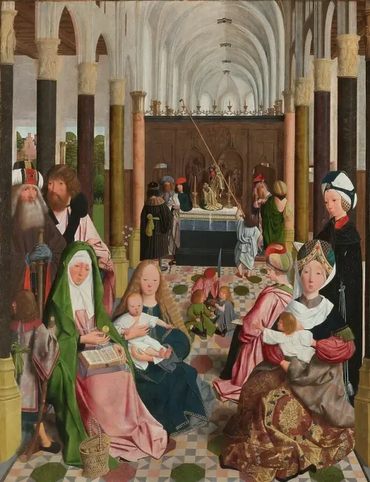 Framed Print : The Holy Kinship, c.1495. Creator: Geertgen tot Sint Jans Framed Print : The Holy Kinship, c.1495. Creator: Geertgen tot Sint Jans