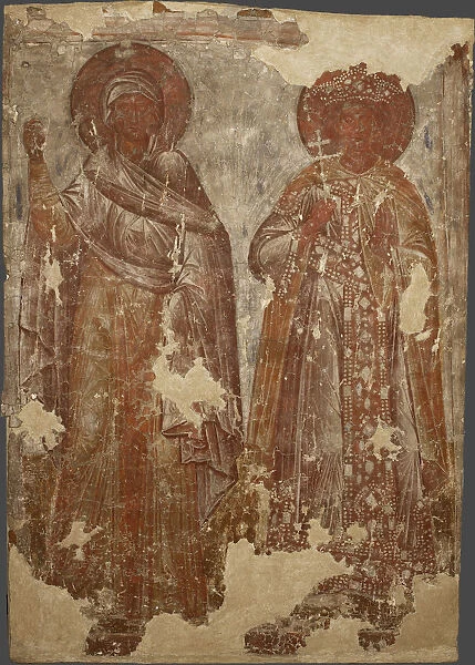 The Holy Martyrs, 14th century. Artist: Ancient Russian frescos