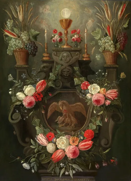 Framed Print : The Holy Sacrament of the Altar. Creator: Nicolaes van Verendael Framed Print : The Holy Sacrament of the Altar. Creator: Nicolaes van Verendael