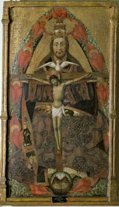 Framed Print : The Holy Trinity. Artist: Rexach, Juan (1415-1484) Framed Print : The Holy Trinity. Artist: Rexach, Juan (1415-1484)