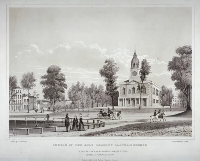 Framed Print : Holy Trinity Church, Clapham, London, c1850. Artist: CJ Greenwood Framed Print : Holy Trinity Church, Clapham, London, c1850. Artist: CJ Greenwood