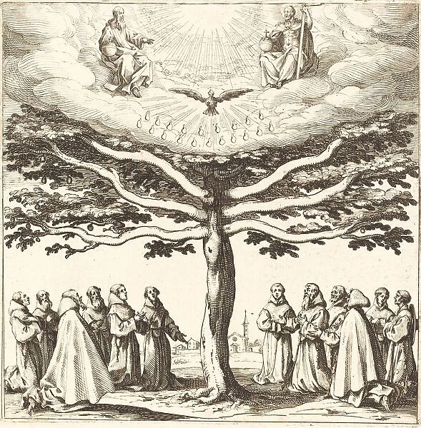 The Holy Trinity in the Tree of Life, Adored by Franciscans, in or after 1621