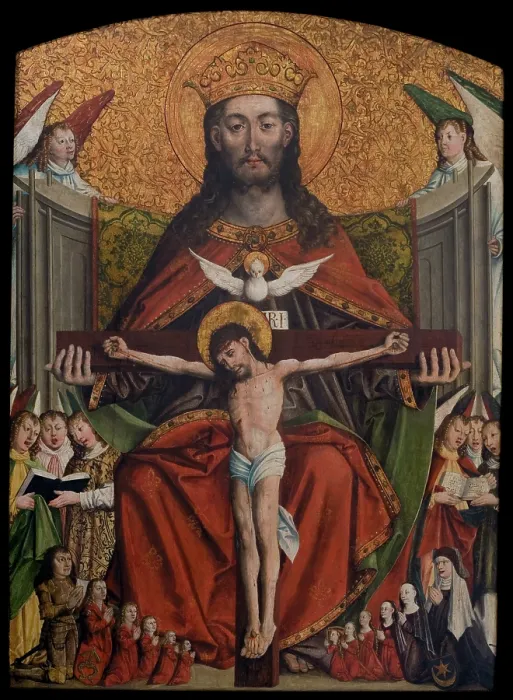 Framed Print : Holy Trinity. Votive painting of Jakub Debinski from the Parish Church of St Margaret in... c1520. Creator: Unknown Framed Print : Holy Trinity. Votive painting of Jakub Debinski from the Parish Church of St Margaret in... c1520. Creator: Unknown