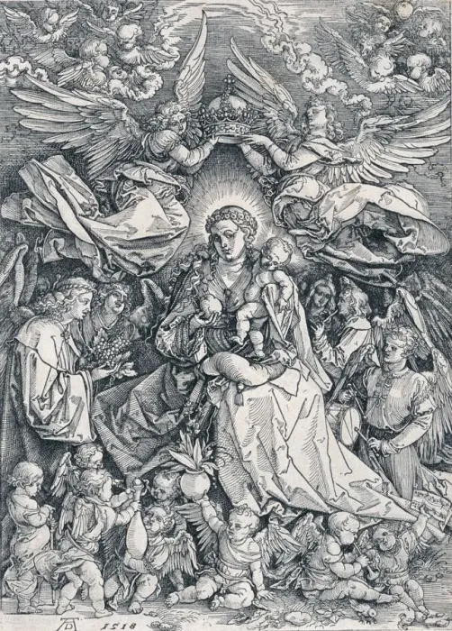 Framed Print : The Holy Virgin as the Queen of the Angels, 1518 (1906). Artist: Albrecht Durer Framed Print : The Holy Virgin as the Queen of the Angels, 1518 (1906). Artist: Albrecht Durer