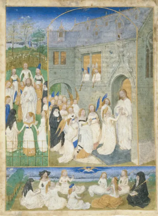 Framed Print : The Holy Virgins Greeted by Christ as They Enter the Gates of Paradise, ca. 1467-70 Framed Print : The Holy Virgins Greeted by Christ as They Enter the Gates of Paradise, ca. 1467-70