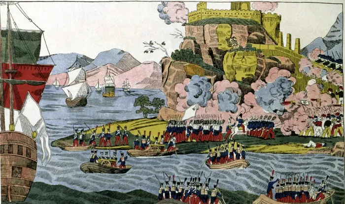 Framed Print : Holy War against France, taking of Algiers by the French, landing and entrance of Framed Print : Holy War against France, taking of Algiers by the French, landing and entrance of