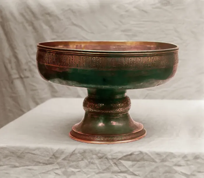 Framed Print : Holy water bowl in the vestry of the Ipatievsky Monastery, Kostroma, 1911. Creator: Sergey Mikhaylovich Prokudin-Gorsky Framed Print : Holy water bowl in the vestry of the Ipatievsky Monastery, Kostroma, 1911. Creator: Sergey Mikhaylovich Prokudin-Gorsky