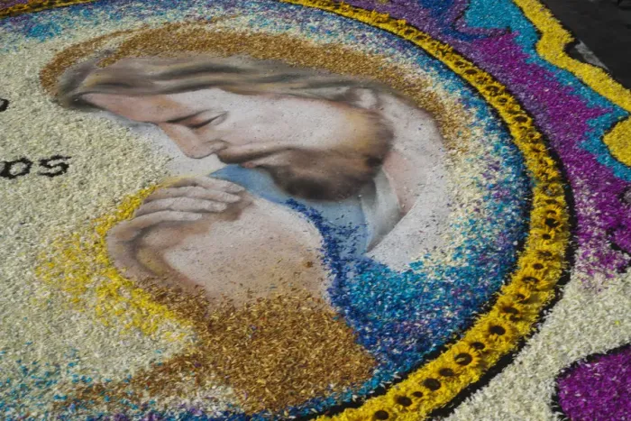 Framed Print : Holy Week Surco Flower Carpet, Lima, Peru, 2015. Creator: Luis Rosendo Framed Print : Holy Week Surco Flower Carpet, Lima, Peru, 2015. Creator: Luis Rosendo