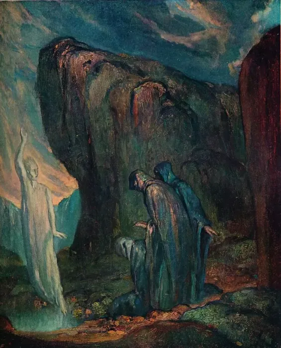 Framed Print : The Holy Women and the Angel of the Resurrection, 1910. Artist: Charless Ricketts Framed Print : The Holy Women and the Angel of the Resurrection, 1910. Artist: Charless Ricketts