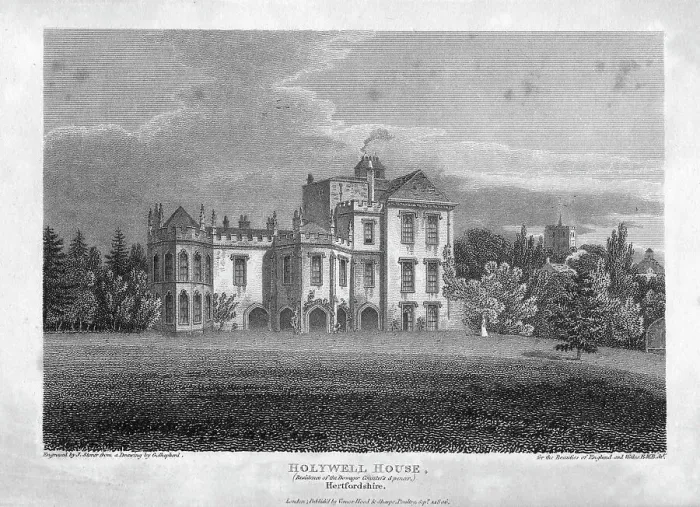 Framed Print : Holywell House, Hertfordshire, 1806. Artist: J Storer