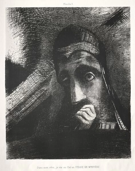 Homage to Goya: In My Dream I Saw in the Sky a Face of Mystery, 1885. Creator: Odilon Redon